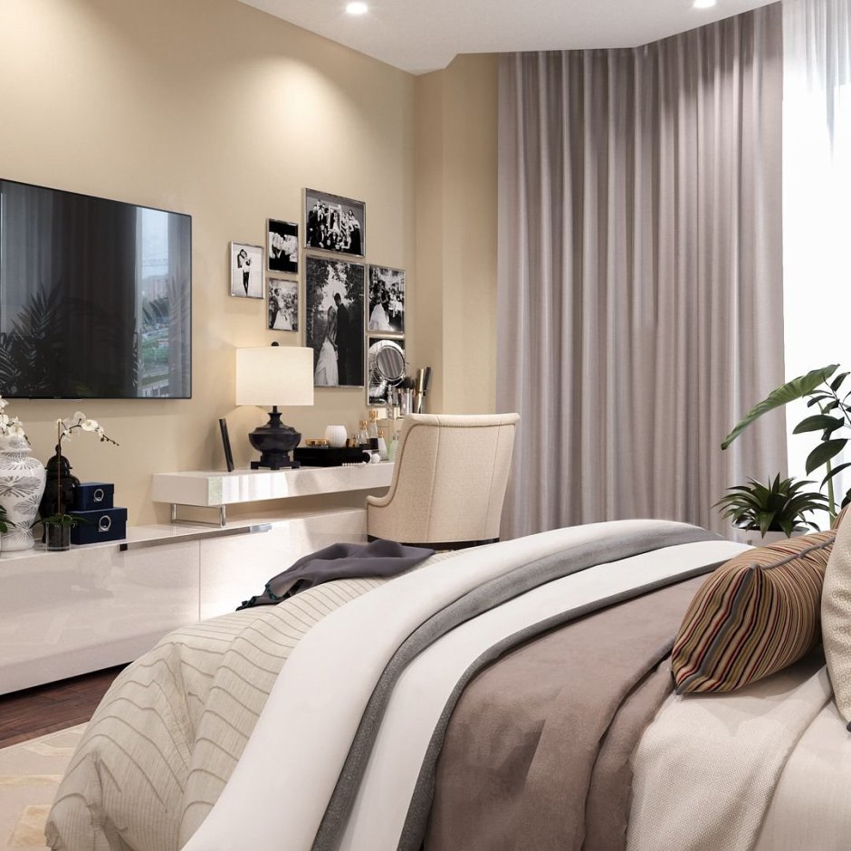 Спальня в цвете капучино