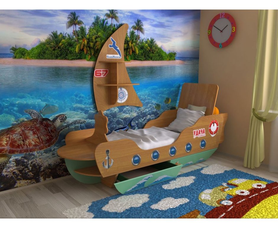 Кровать корабль для мальчика