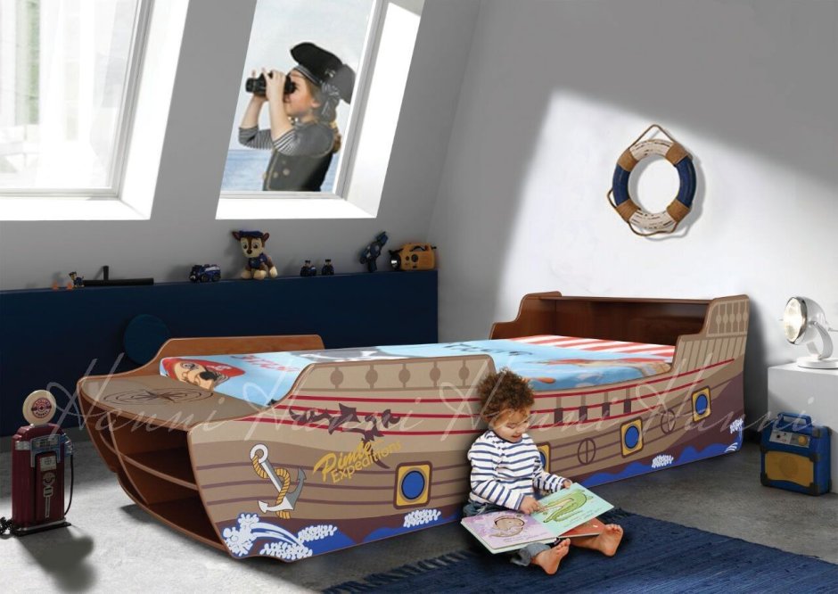 Кровать корабль морская регата