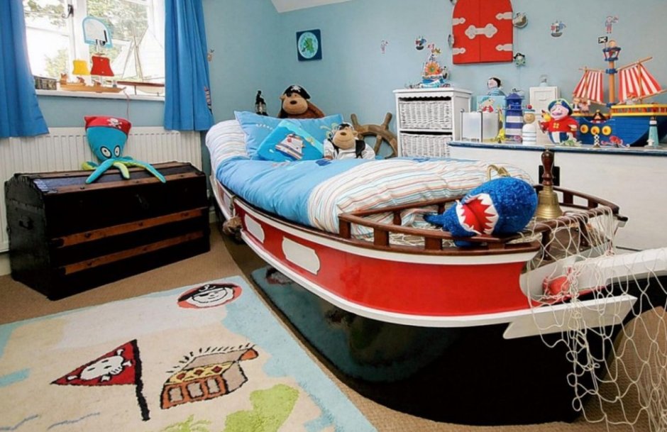 Детская двухъярусная кровать корабль