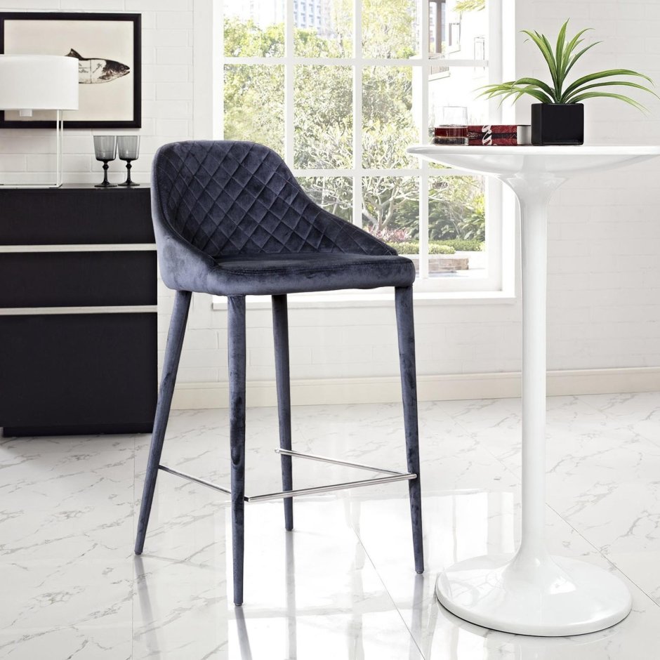 Полубарные синие стулья лофт