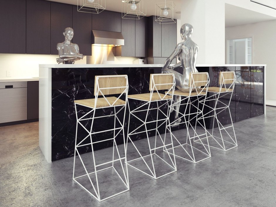 Стул барный West Elm-Lenox Velvet