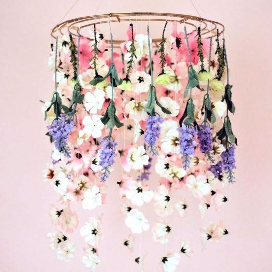 Украшение кухни искусственными цветами