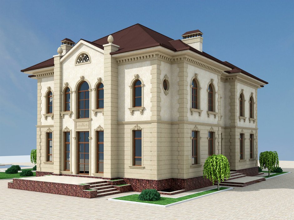 Травертин фасад уйлар