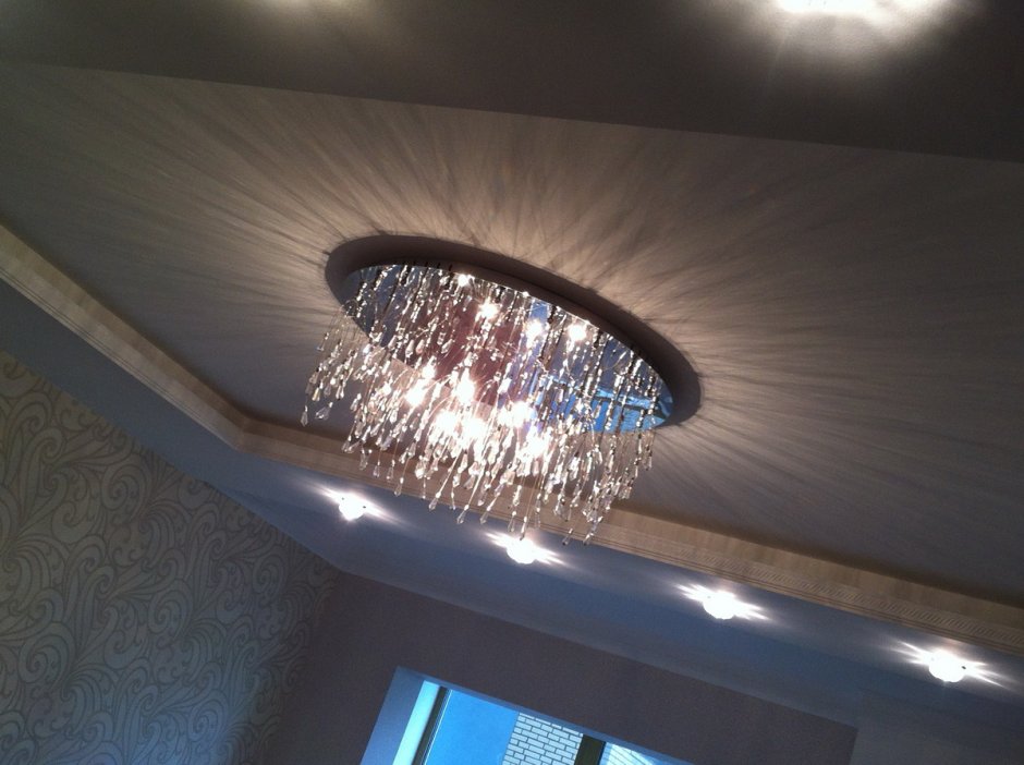 Подвесные светильники для натяжных потолков на кухне