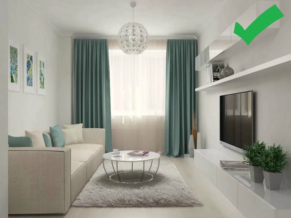 Интерьер небольшой гостиной