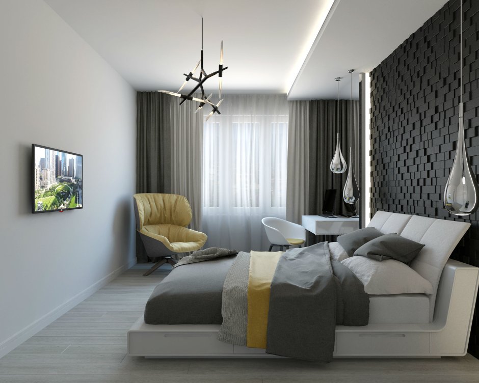 Спальня в минималистическом стиле 12 кв.м