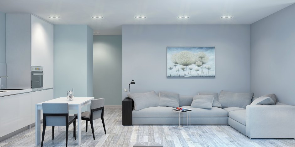 Квартира студия в стиле Минимализм в светлых тонах