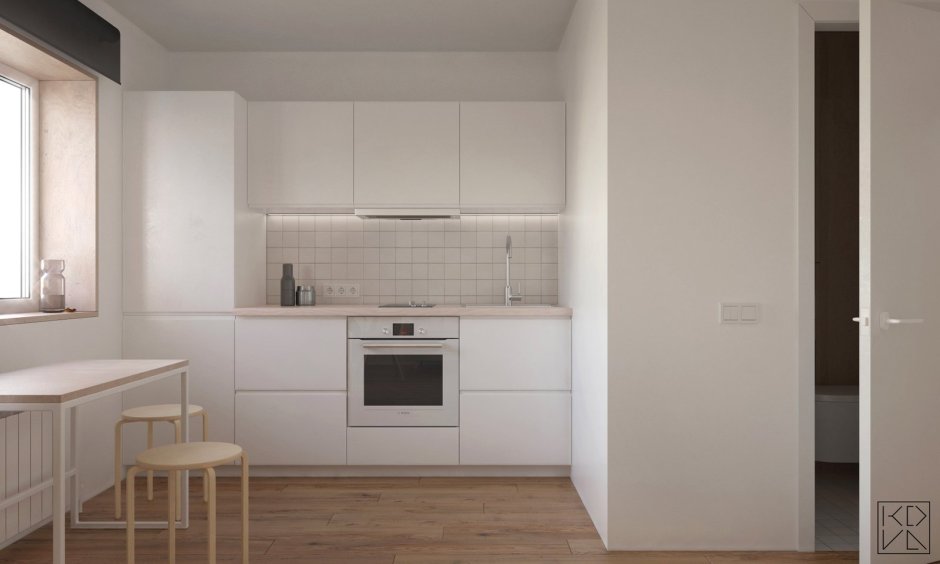 Минимализм на кухне в хрущевке