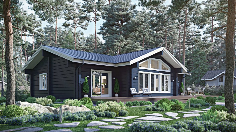 Дом из бруса проекты Скандинавия 130м2
