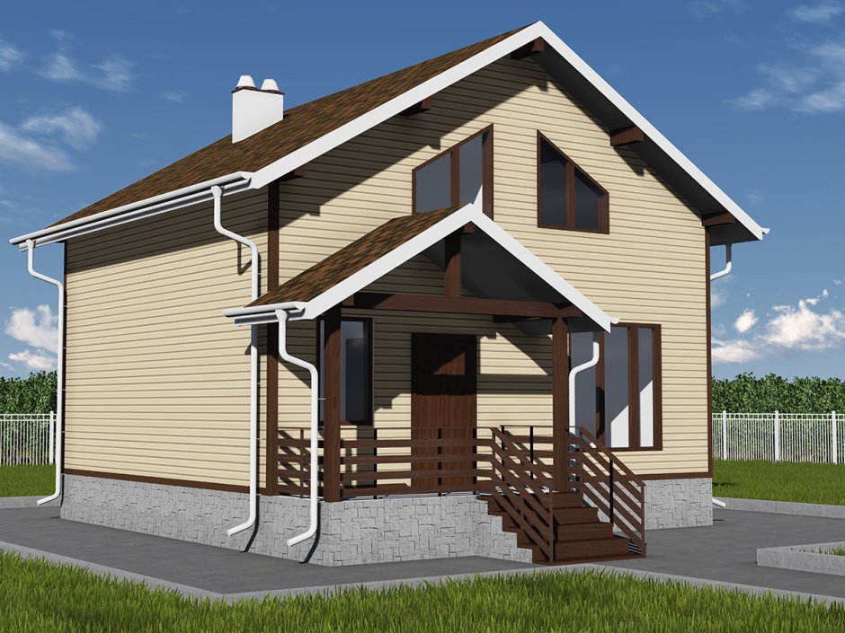 Дом с мансардой 110 кв м