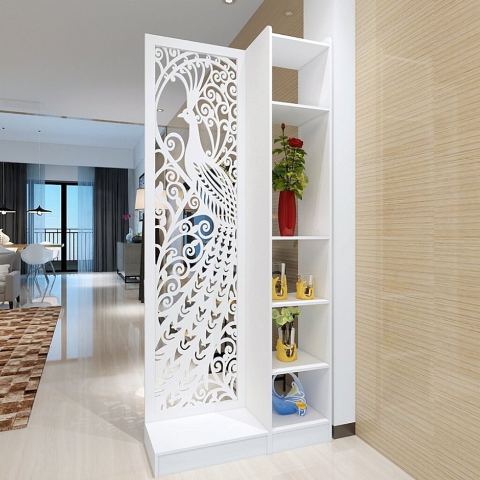 Зонирование кухни и коридора перегородкой