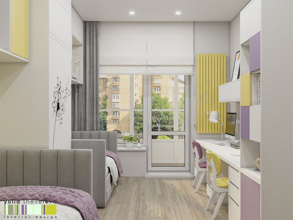 Планировка детской с балконом