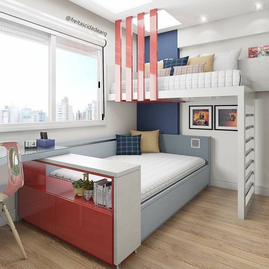 Комната для двух мальчиков с балконом