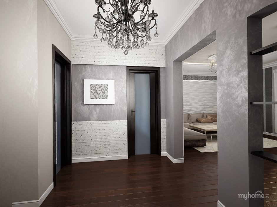 Прихожая в серебристых тонах