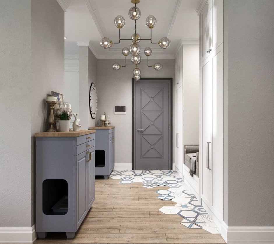 Интерьер прихожей лофт