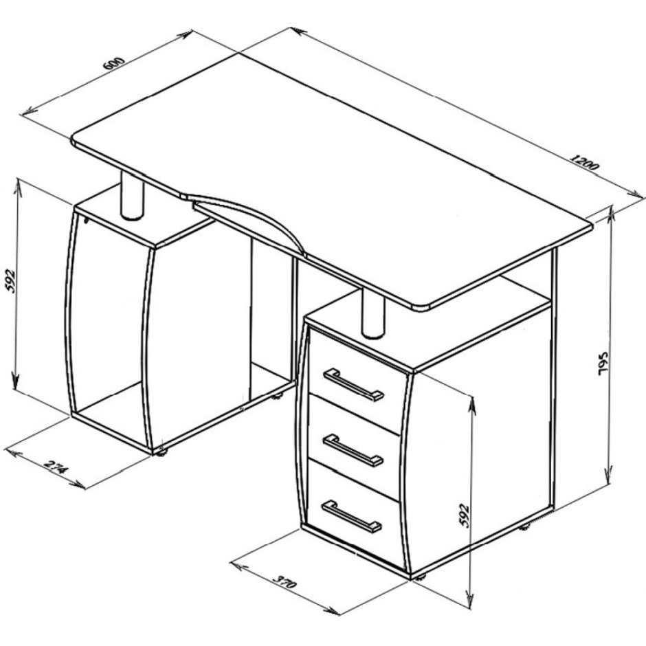 Компьютерный стол ТДН КС-12м Дрофа