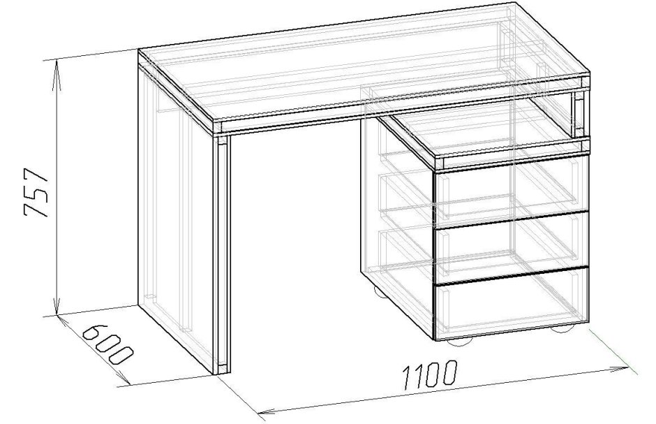 Стол письменный 1 Глазов Hyper