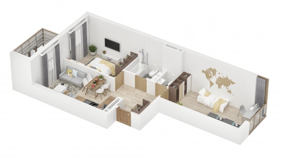 Планировка евро двушка распашонка