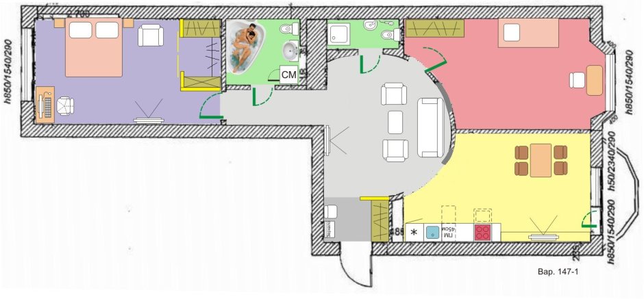 Планировки двушки распашонки 60 кв