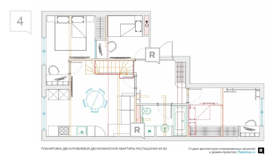 Планировка 2 комнатной квартиры распашонка 56 кв