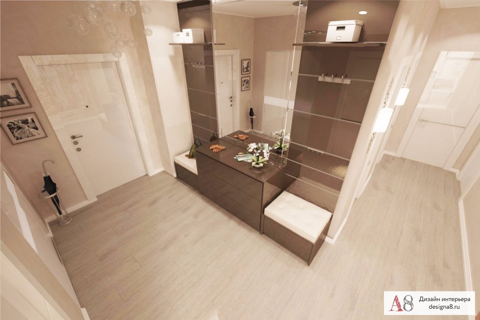 Интерьер двухкомнатной квартиры распашонки