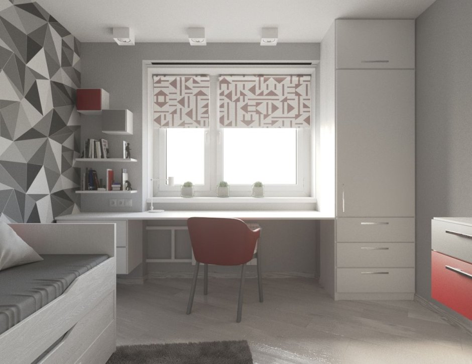 Детская комната стол у окна