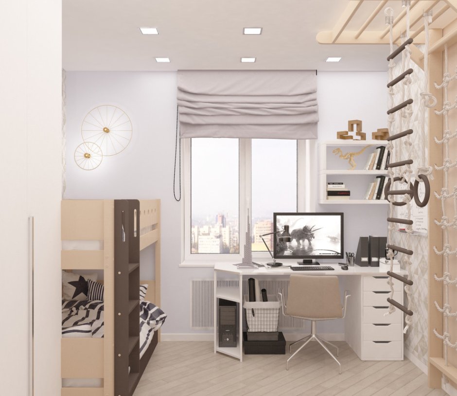 Детская для мальчика в светлых тонах