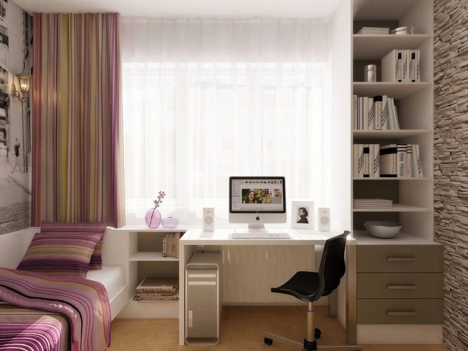 Комната 8м2 для мальчика письменный стол у окна икея