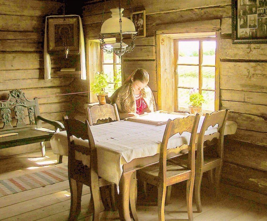 Стол в деревенском доме