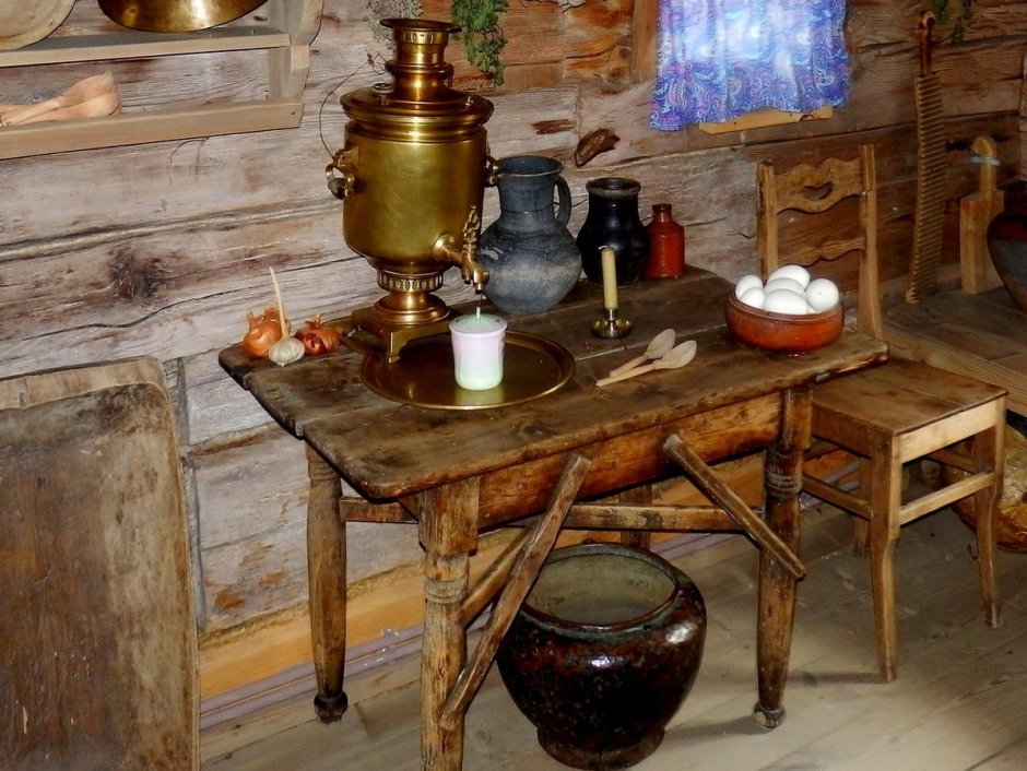 Посуда Крестьянская изба 17 век Россия