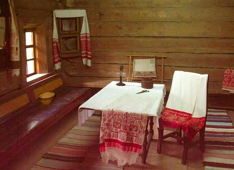 Русская изба обеденный стол