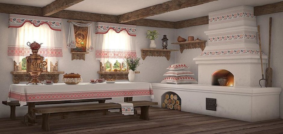 В.М.Максимов - Крестьянская изба 1869