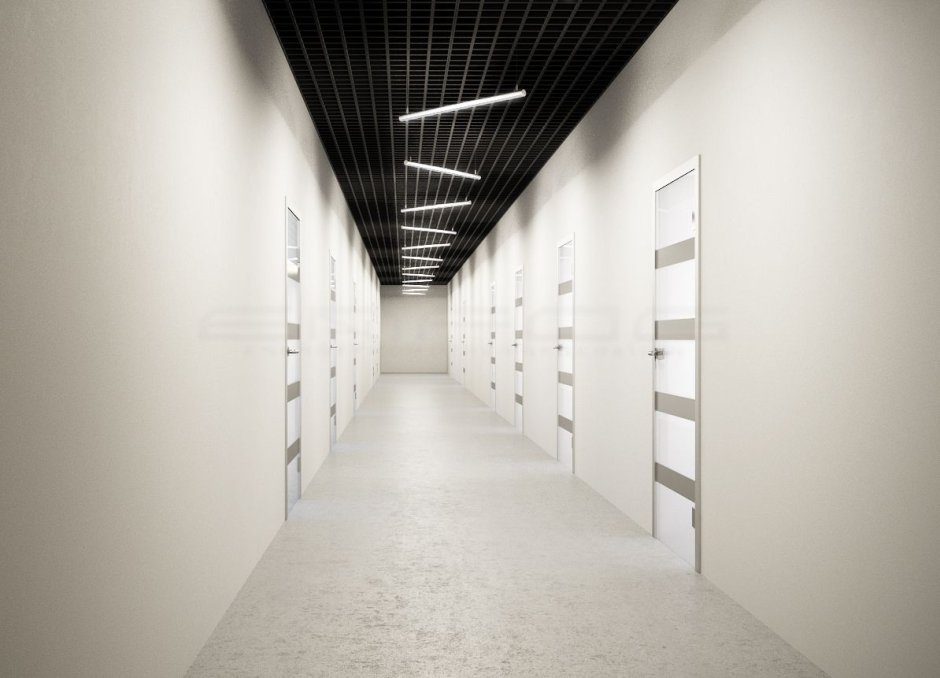 Освещение коридора в офисе