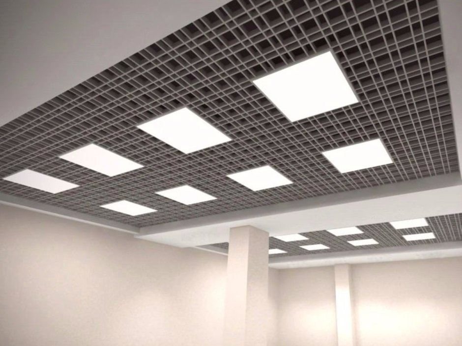 Потолок Грильято разноячеистый