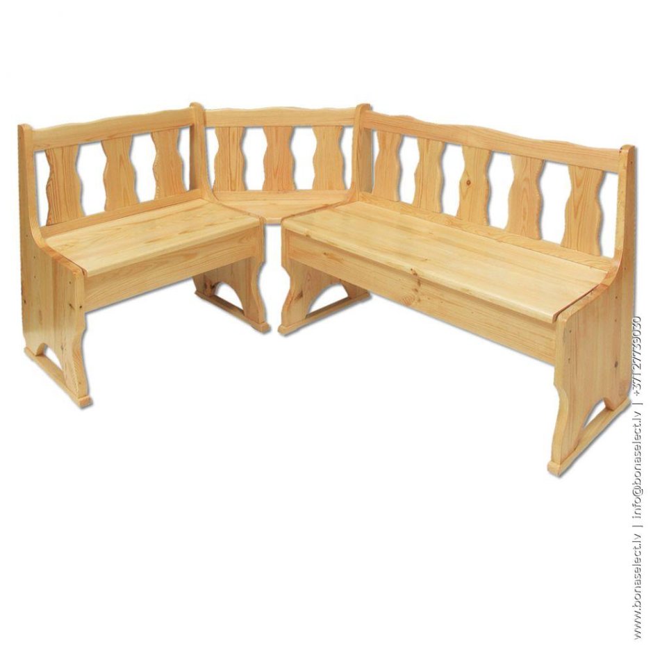 Угловая скамья из дерева