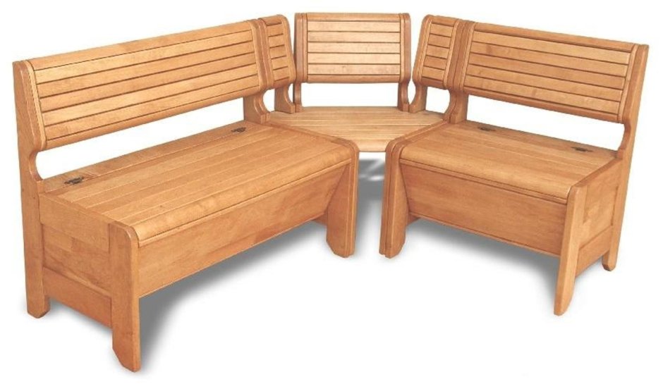 Угловая скамья из дерева