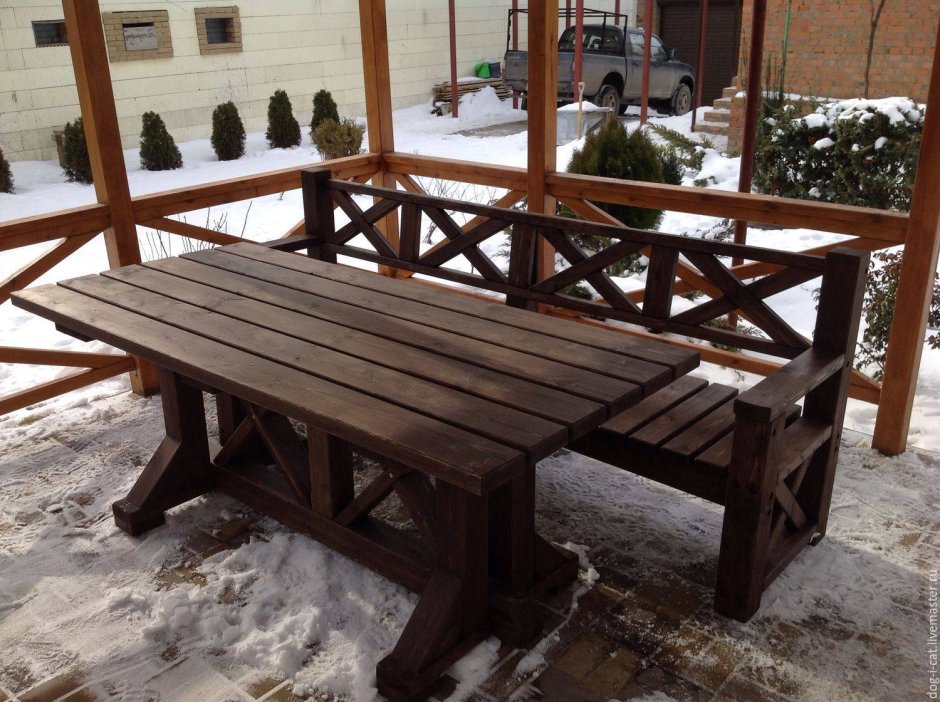 Стол и лавки для беседки