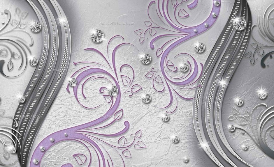 Обои белые с блестками для стен