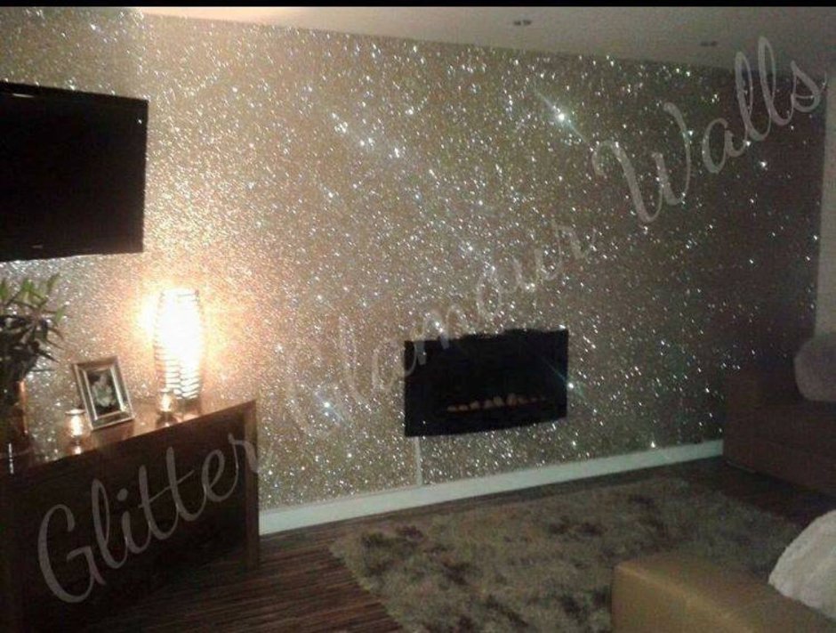 Жидкие стены с блестками