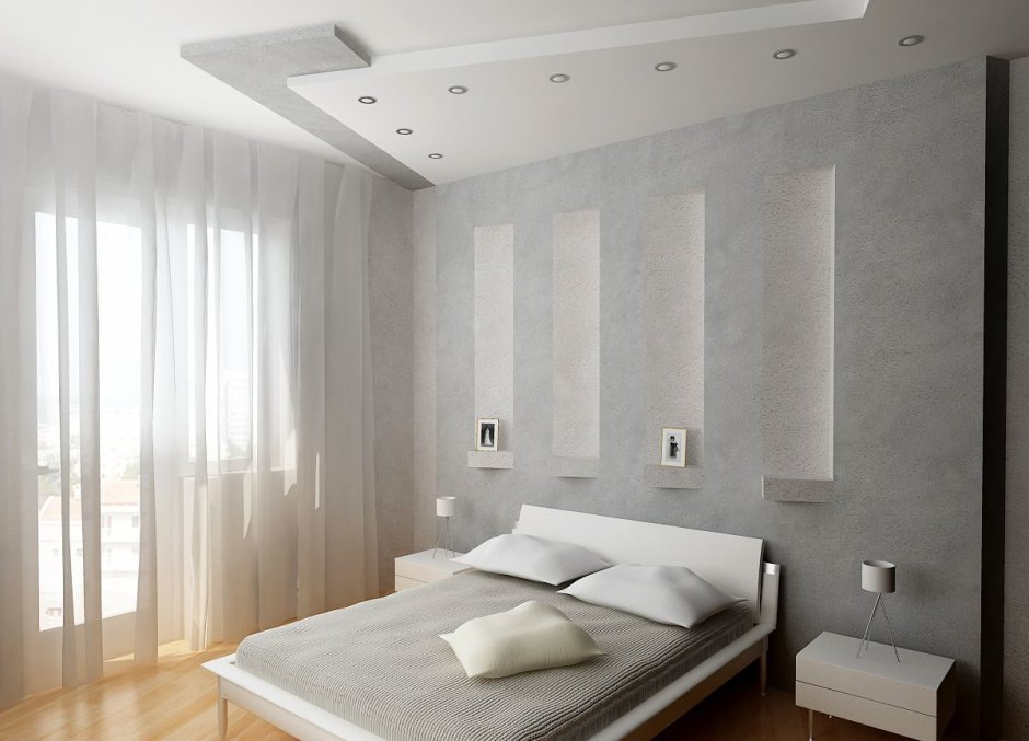 Декоративная штукатурка в спальне
