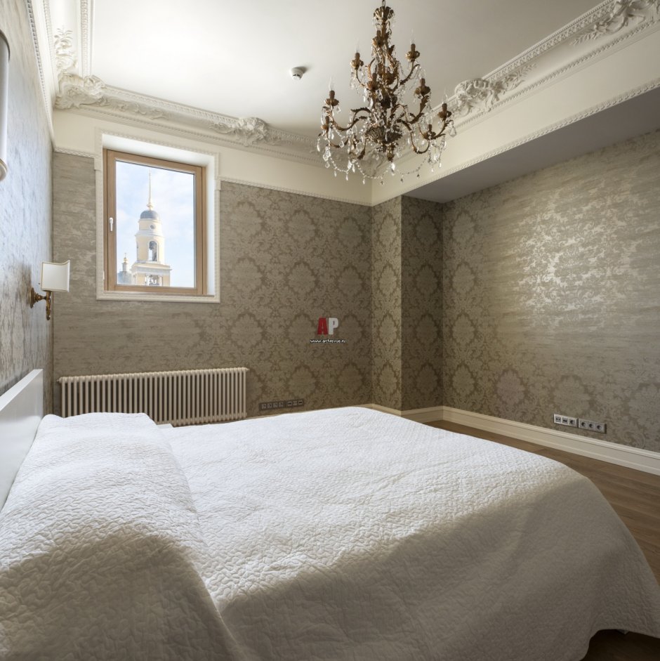 Декоративная штукатурка в современном интерьере спальни