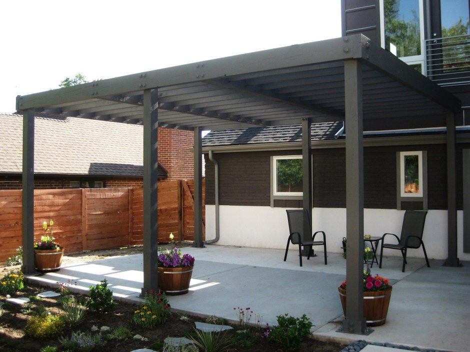 Навес беседка к дому