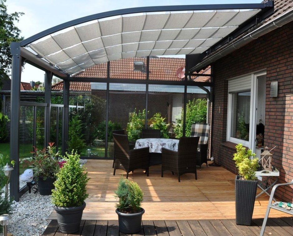 Беседка с односкатной крышей