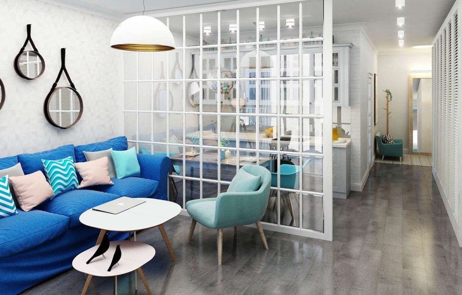 Стеклянные перегородки в стиле Сканди