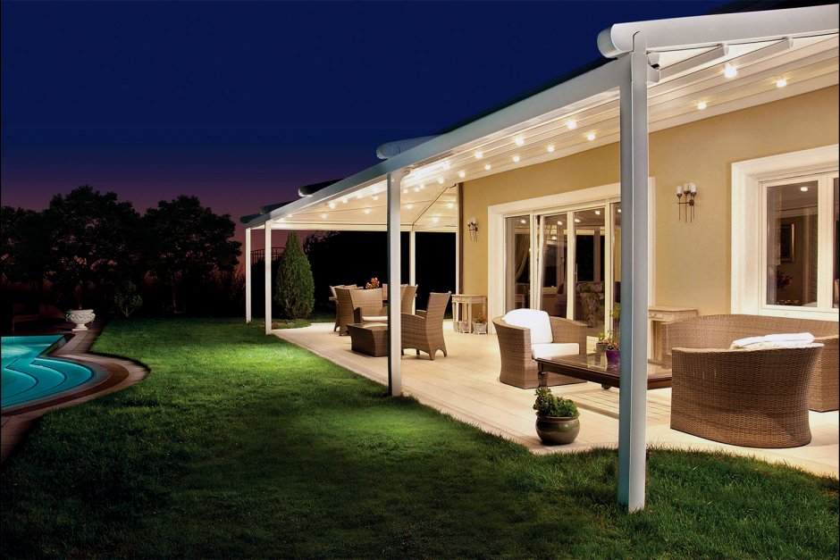 Освещение навеса