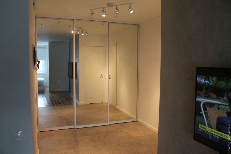 Сдвижная зеркальная дверь