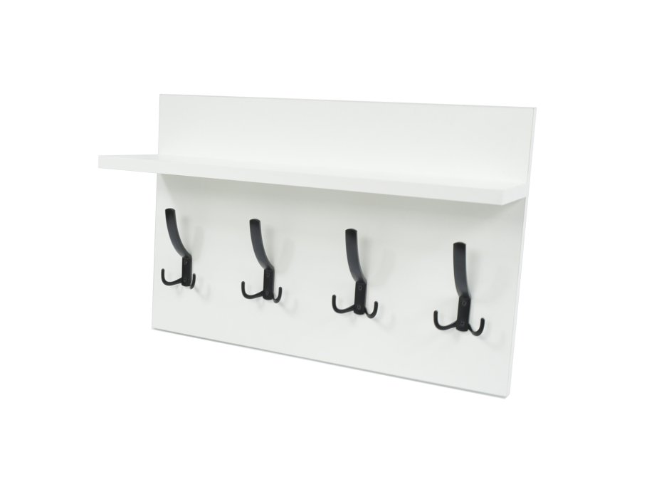 Вешалка с полкой Ажур белый мрамор 60*28мм 5 двойных крюч.