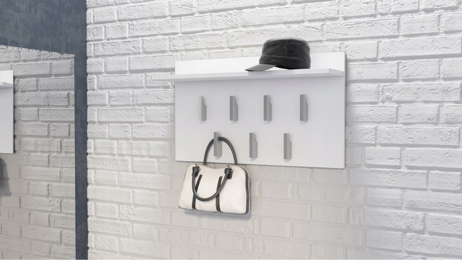 Настенная вешалка белый цвет