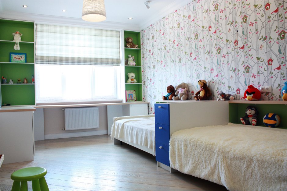 Детская с 2 кроватями вдоль стены